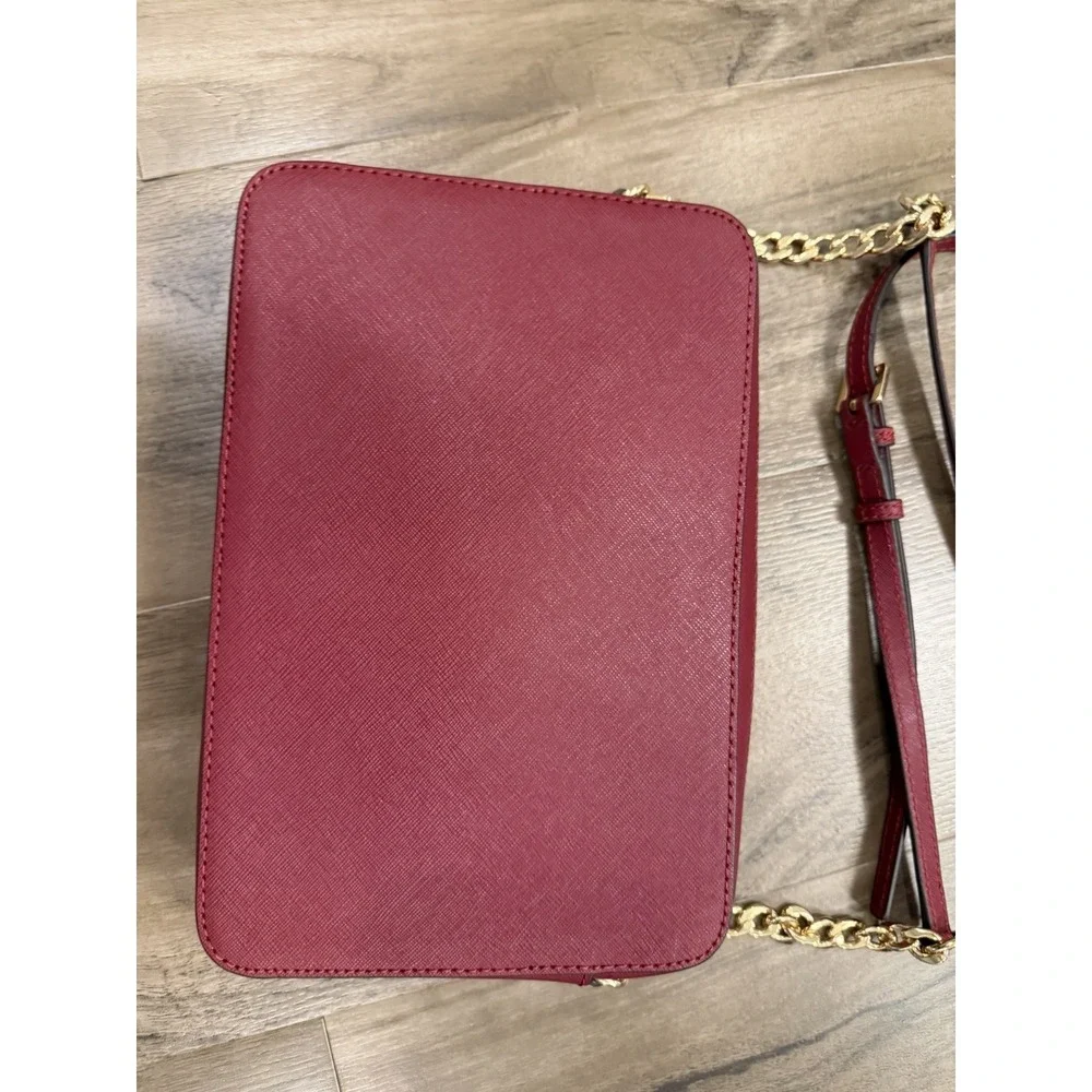Michael Kors Jet Set Travel East West LG Crossbody Bag Leather BRICK Rare